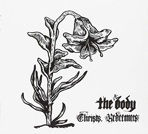 Black and white illustration of a drooping flower with album title text.