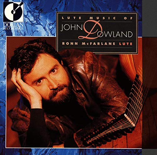 CD cover featuring Ronn McFarlane with a lute, portrait of John Dowland.
