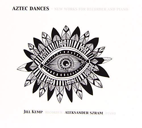 CD cover: black and white Aztec-inspired eye design, “Aztec Dances” title.