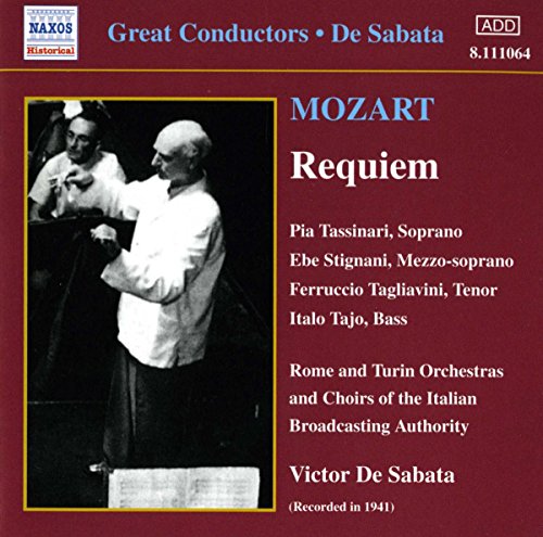 CD cover for Mozart’s Requiem, featuring conductor Victor De Sabata.