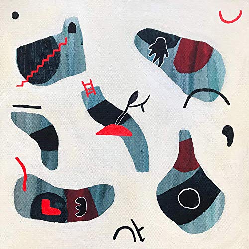 Abstract painted CD cover with blue, black, and red shapes.