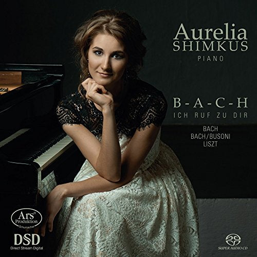 CD cover featuring pianist Aurelia Shimkus and a black grand piano.