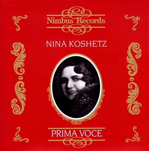 Red CD cover with a portrait of singer Nina Koshetz in an oval frame.
