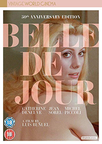 DVD cover for “Belle De Jour” featuring Catherine Deneuve’s portrait.