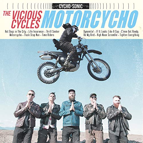Album cover for Motorpsycho’s “Vicious Cycles” featuring a motorcyclist and band.