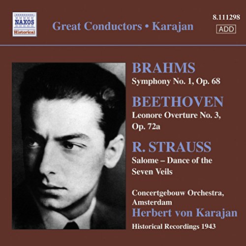 CD cover featuring Herbert von Karajan and text listing classical composers.