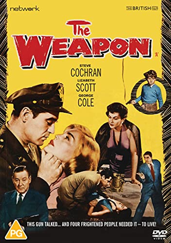 DVD cover for "The Weapon" featuring actors and a tense scene.