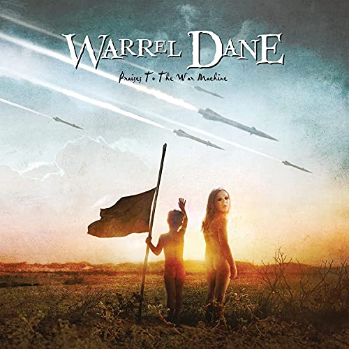 Album cover: Warrel Dane, figures in a field, fighter jets overhead.