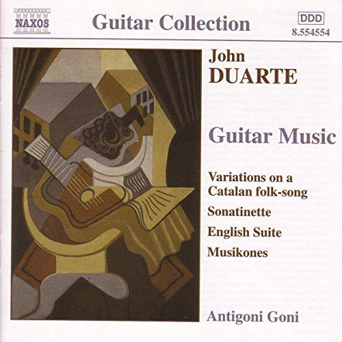 CD cover for John Duarte’s “Guitar Music” with abstract art.