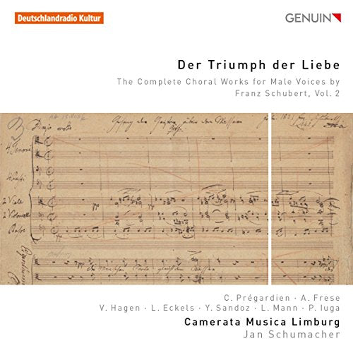 CD cover featuring handwritten musical score and text: “Der Triumph der Liebe.”