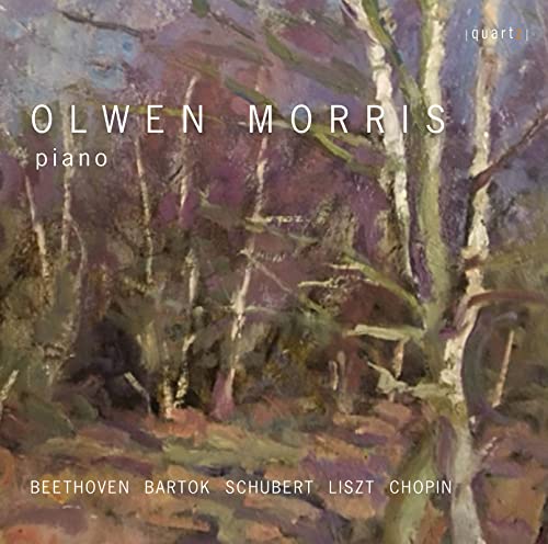 CD cover: Olwen Morris piano album with a forest painting.