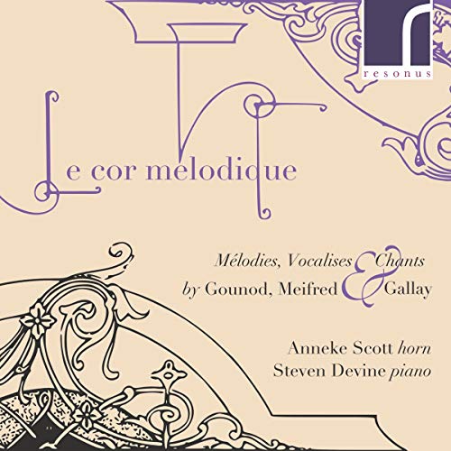 CD cover for "Le cor mélodique" featuring ornate floral designs.