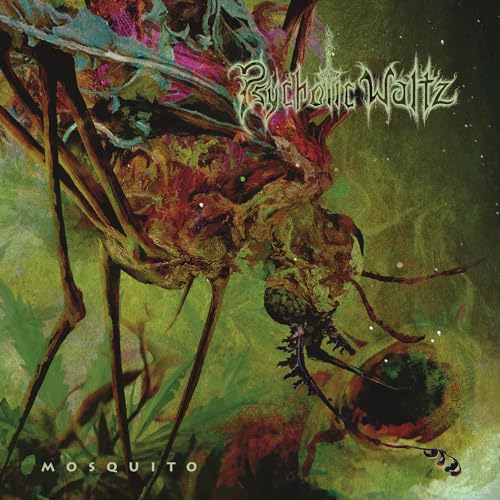 Album cover for Psychotic Waltz’s “Mosquito” featuring a distorted insect and eye.
