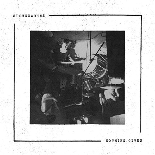 Black and white CD cover featuring a drummer mid-performance.
