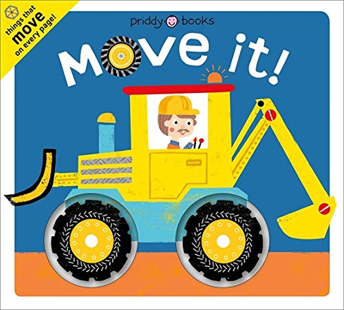 A children's book cover with a cartoon excavator and smiling construction worker inside.