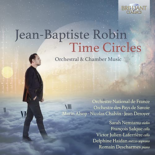CD cover for "Time Circles" by Jean-Baptiste Robin, featuring a man walking.
