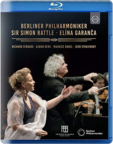 Blu-ray cover featuring Sir Simon Rattle conducting with Elīna Garanča.