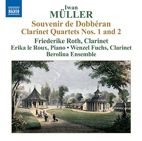 CD cover: landscape painting with a gazebo, text naming musicians and composers.