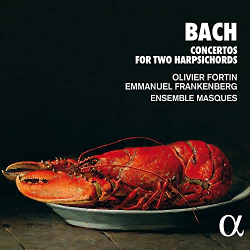 CD cover: cooked lobster on a plate with text “Bach Concertos”.