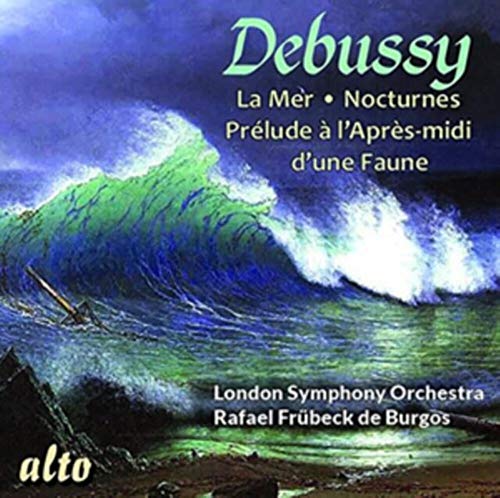 CD cover with a crashing wave and text: Debussy, London Symphony Orchestra.