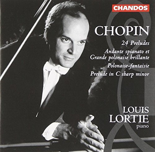 CD cover featuring pianist Louis Lortie and text “Chopin 24 Preludes”.