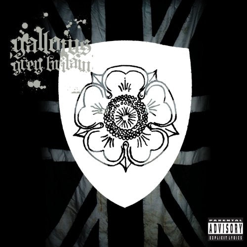 CD cover for "Gallows - Grey Britain" with a floral shield design.