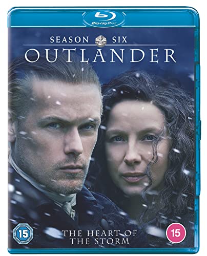 Outlander Season Six Blu-ray cover featuring Jamie and Claire Fraser in snow.