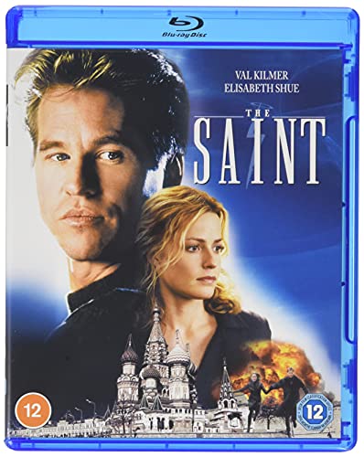 Blu-ray cover for "The Saint" featuring Val Kilmer and Elisabeth Shue.