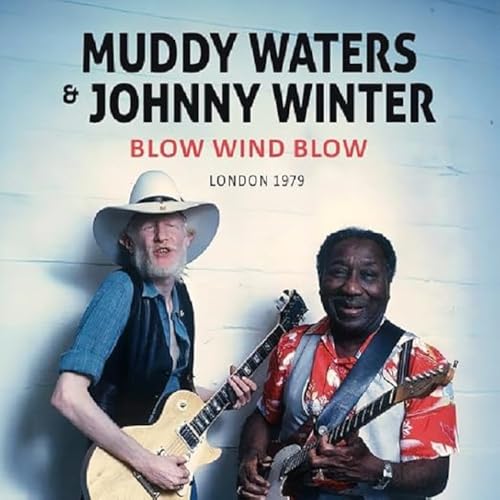 Muddy Waters and Johnny Winter with guitars, album cover art.
