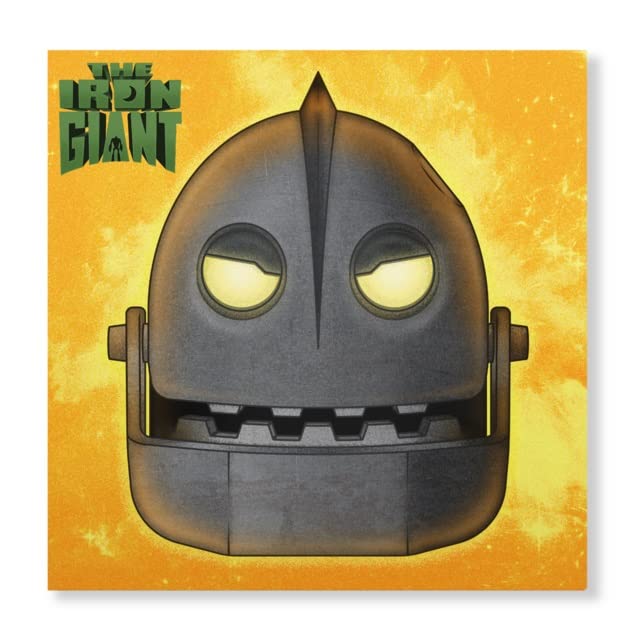 The Iron Giant vinyl record cover featuring the robot’s head.