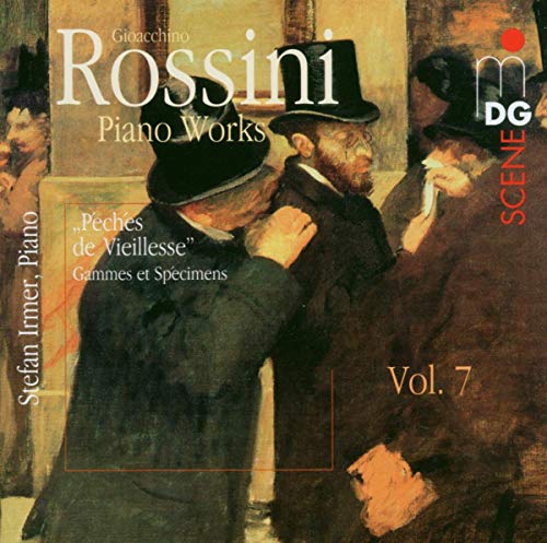 CD cover for Rossini’s Piano Works, featuring men in hats.