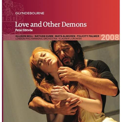 CD cover: couple embracing, opera title "Love and Other Demons" visible.