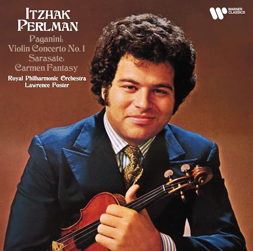 Vinyl album cover featuring Itzhak Perlman holding a violin, wearing a blue blazer.