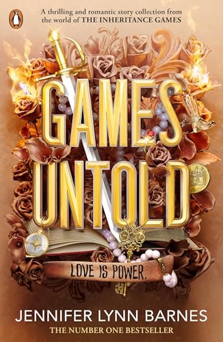 Book cover with gold lettering, roses, a sword, and pocket watch imagery.
