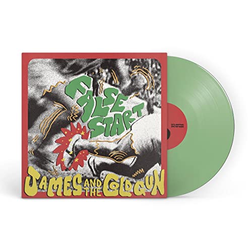 Vinyl record of "False Start" by James & The Cold Gun, green disc.