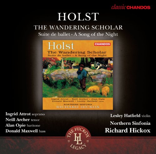 CD cover for Holst’s “The Wandering Scholar” with pastoral artwork.