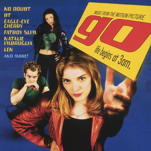 Go" movie soundtrack vinyl record cover with cast portraits and bold red text.