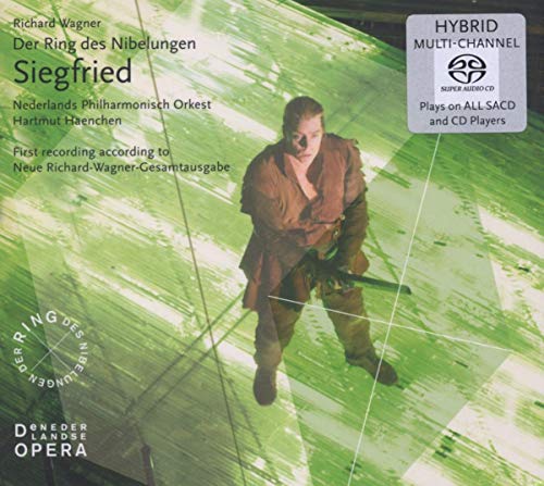 CD cover for Wagner’s “Siegfried” featuring a man with a sword.