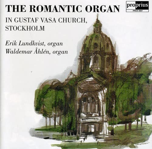 CD cover: watercolor painting of a church with organ pipes.