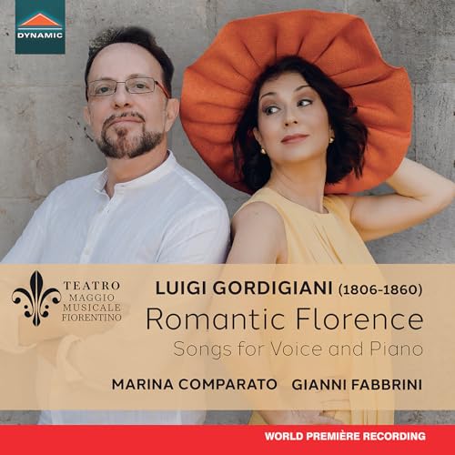 CD cover featuring a man and woman with text “Romantic Florence.”