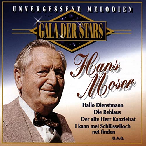CD cover featuring portrait of Hans Moser with text in German.