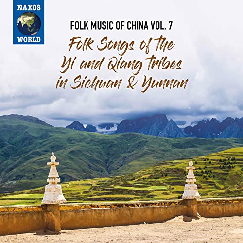 CD cover for “Folk Music of China, Vol. 7” with mountain landscape.