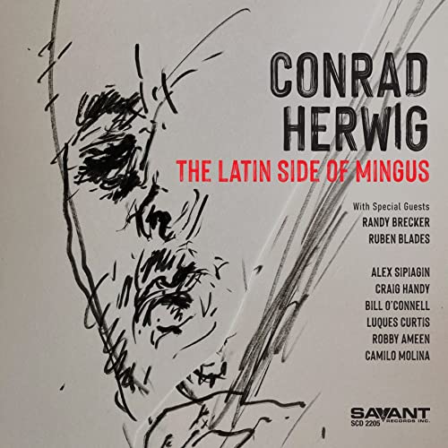 CD cover for Conrad Herwig’s “The Latin Side of Mingus” with abstract art.