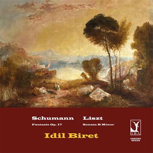 Vinyl album cover: landscape painting with text “Idil Biret, Schumann, Liszt”.