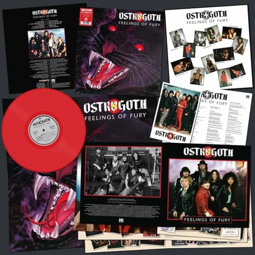 Red vinyl record with album artwork featuring a snarling animal.