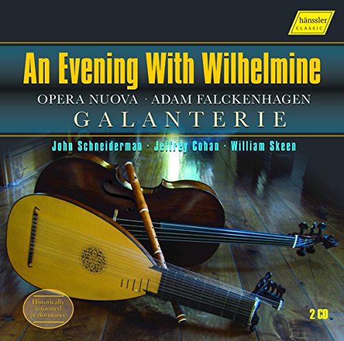 CD cover for "An Evening With Wilhelmine" featuring a violin and lute.