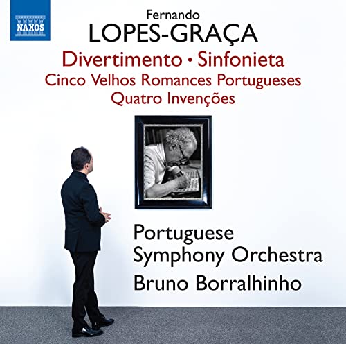 CD cover featuring a composer’s portrait and a man in a suit.