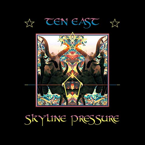 CD cover for Ten East’s “Skyline Pressure” with symmetrical, colorful artwork.
