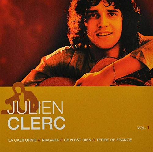 Julien Clerc album cover: portrait of a young man with curly hair.