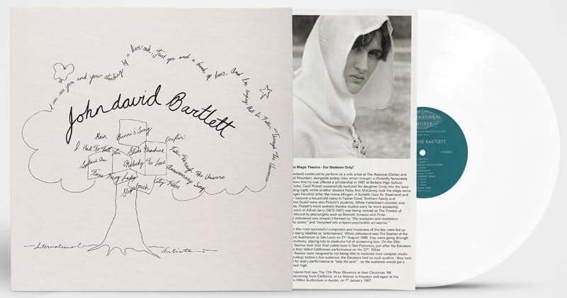 Vinyl record of John David Bartlett’s “Driftin” with sketched cover art.